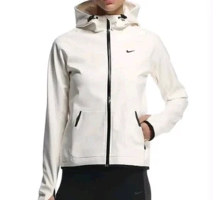 Nike Storm-Fit Damen-Activewear-Jacke mit durchgehendem Reißverschluss und Kapuze cremefarben schwarz XS - Bild 1 von 13
