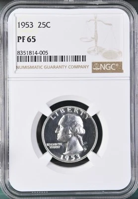 1953 Washington 25¢ NGC PF 65 - Image 1 of 2
