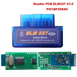 ELM327 V1.5 Bluetooth 5.0 OBDII Auto Coder Reader PIC18F25K80 For IOS Android - Picture 1 of 12