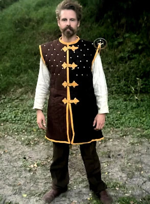 Chaqueta Vikinga Celta Gambesón Medieval Armadura Acolchada SCA Larp Sin Mangas Gambson Foto 1 de 4