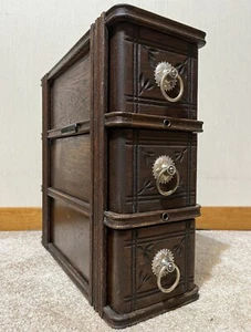 Antique SINGER • Set of 3 Drawers - Vintage Sewing Machine Wooden Cabinets #2 - Picture 1 of 18