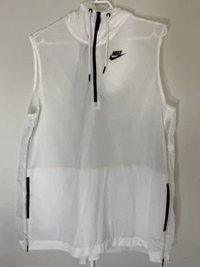 Nike Sportswear Tech Hypermesh White Zip Up Hooded Vest size XL Jogging Running - Picture 1 of 16