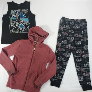 Mixed Lot of Boys Clothes - Hoodie, Tank & Fleece Pants Size 8/10/12 M to L - Picture 1 of 7