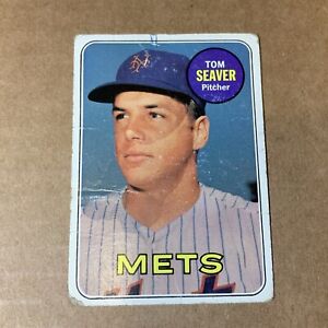 1969 Topps - #480 Tom Seaver Vintage Baseball New York Mets Creased 1/2 Way!