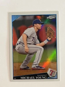 2009 Topps Chrome Refractor Michael Young #162 Rangers - Picture 1 of 2
