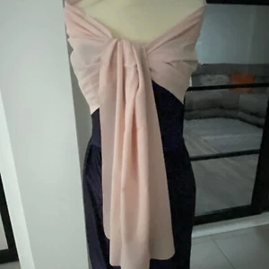 Chal/envoltura de noche elástico rosa salmón brillo georgette nuevo para damas - Imagen 1 de 3