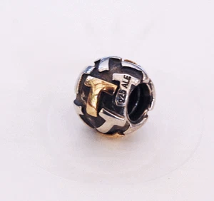 Genuine Pandora two tone Letter  "T" 790298T - retired - Picture 1 of 1