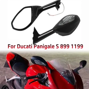 Rear-View Mirrors Turn Signal Fit For Ducati Panigale 899 1199 1199S 1199R 12-15 - Picture 1 of 10