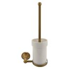 Antique Brass Bathroom Toilet Brush Set Holder Brush With Ceramic Cup H2g36992
