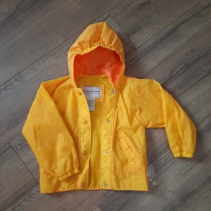 90s Vtg Yellow Smock Jacket Zip Hooded Lightweight Windbreaker Childrens Sz 6 - Picture 1 of 8
