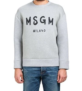 MSGM Milano GRAY COTTON Blend BRANDED Logo SweatShirt MAGLIA Italy ( XL ) - Picture 1 of 4
