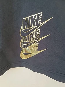 Nike Crop Sweatshirt 2XL Black Gold Foil JUST DO IT - Picture 1 of 8