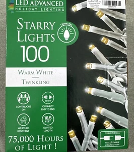 Led Advanced Starry Lights  16.5  -ft 100 Warm White  LED String Lights - Picture 1 of 3