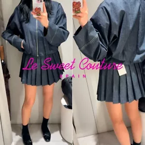 ZARA WOMAN SS25 BLUE Z1975 BALLOON DENIM BOMBER JACKET ALL SIZES 2152/576/400 - Picture 1 of 5