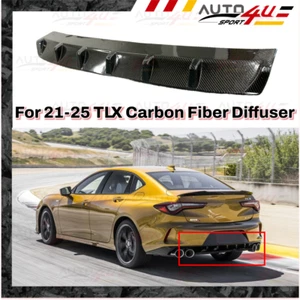 Rear Bumper Diffuser Splitter Type S Style Shark Real Carbon Fiber For 21-25 TLX - Picture 1 of 15