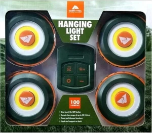 Ozark Trail Camping Tent Hanging 4 Light Set w/ Remote 20' Range 100 Lumens NEW - Picture 1 of 3