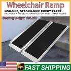SilverAluminum Multi-Folding Wheelchair Scooter Mobility Ramp Portable 595.2lb