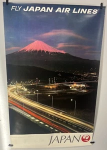 Original Vintage Reise Poster Japan Airlines Mount Fuji selten 1960’s - Bild 1 von 5