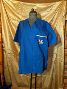 Blusa Médica Estampada Azul UK Grande Nueva con Etiquetas Clloset381 - Imagen 1 de 4
