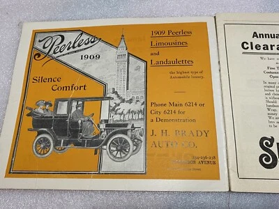 Vtg 1909 Detroit Opera House Program Car Ads Peerless Winton Detroit Electric - Image 1 of 4