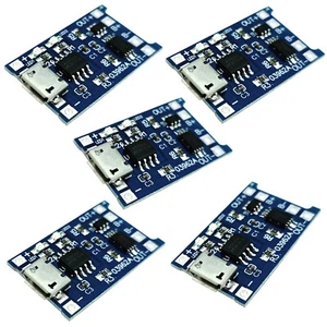 5 x TP4056 5V Micro USB 1A 18650 Lithium Battery Charging Board Protector Module - Picture 1 of 8