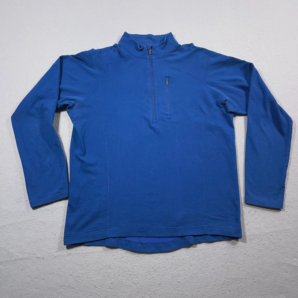 Camisa Pullover Mountain Hardwear Hombre Grande Azul Algodón Orgánico Cuarto Cremallera Foto 1 de 4