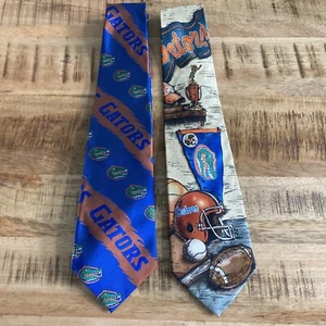 LOT of 2 University of Florida Gators 100% Silk Ties Alligator Logo NCAA SEC UF - Picture 1 of 15