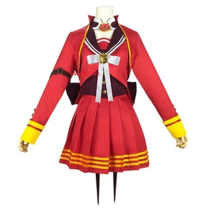 Pretty Derby Maruzensky Cosplay Uniform Outfit Red Dress Anime Carnival Suit Set - Picture 1 of 6