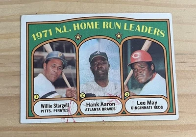 1972 Topps 1971 N.L. HR LDRS #89 Hank Aaron MLB HOF Willie Stargell Lee May Poor Foto 1 de 2