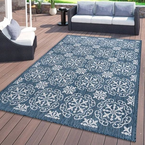 Rugshop Indoor Outdoor Rug Transitional Geometric Textured Flat Weave Porch Rugs - Picture 1 of 229