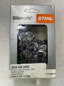Neu - Stihl 14" Kette 3624 005 0055 Original OEM 55 Antriebsglieder - Bild 1 von 4