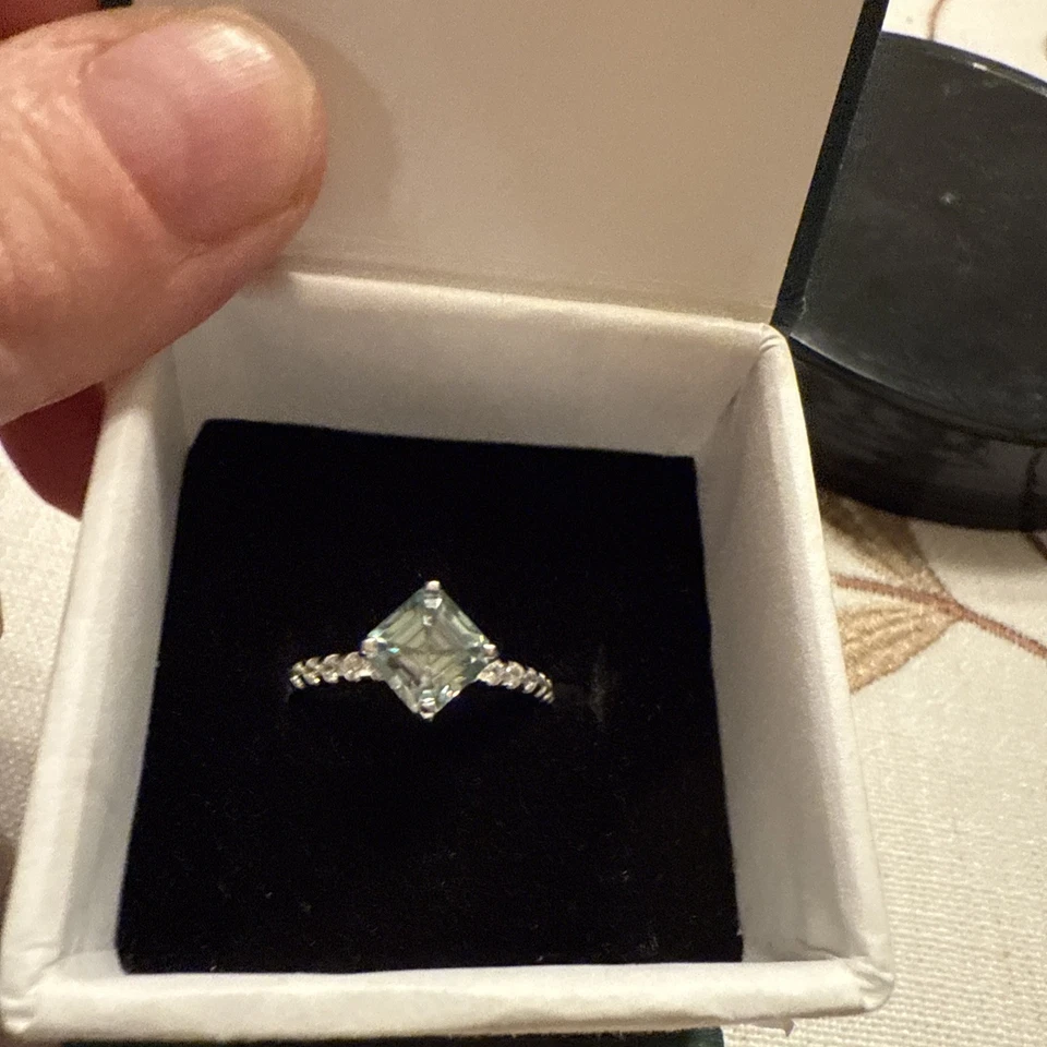 Anillo aguamarina de plata de ley talla 10 Foto 1 de 1