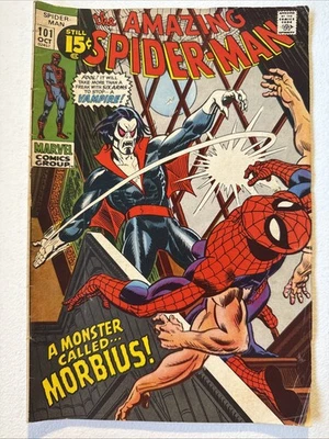 1971 101  AMAZING SPIDER-MAN MARVEL COMIC BOOK VOL 1  101  KEY 1ST APP MORBIUS! - Image 1 of 4