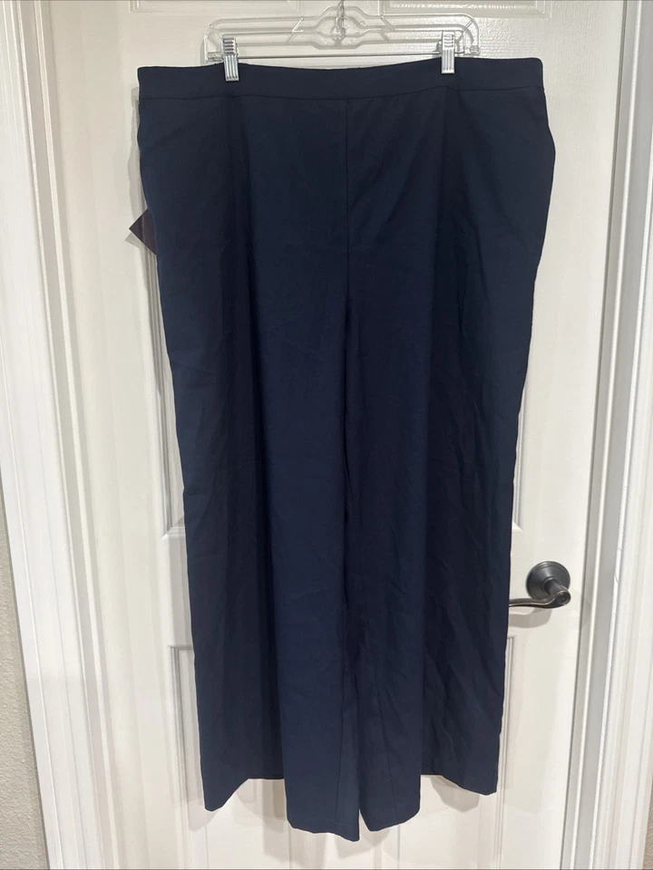 Womens Ava & Viv Pull on Career Pants Size 2x Navy Blue With Tags Comfort