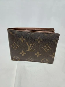 Louis Vuitton Brown Wallet Mens Bifold Monogram Designer Wallet VTG Used Wallet - Picture 1 of 11