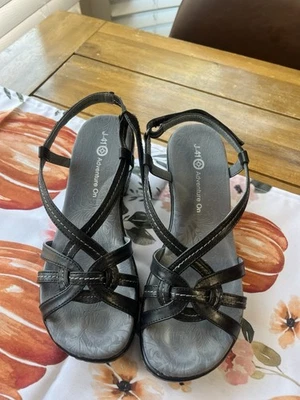 Sandalia de tacón para mujer J-41 St John talla 7 NEGRA usada en excelente estado Foto 1 de 4