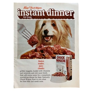 Purina Chuck Wagon Dog Food Instant Dinner Vintage Magazine Print Ad 1970 - Picture 1 of 1