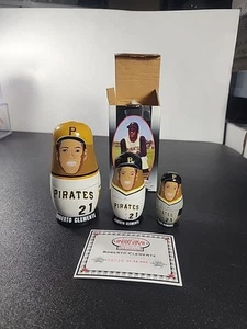 2004 Limited Edition Authentic Wood Roberto Clemente Nesting Dolls - Picture 1 of 7
