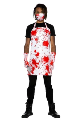 5 PC. Men BLOODY BUTCHER Costume Set - Image 1 of 2