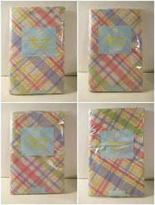 ELRENE Easter Pink Plaid Tartan Kitchen Party Vinyl Tablecloth~Oblong~Oval~Round - Picture 1 of 10
