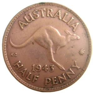 Vintage 1943 Australian half penny coin (# 340) - Picture 1 of 2
