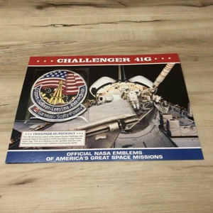 Parche emblema oficial de la NASA CHALLENGER 41G de colección con tarjeta de datos de misión - Imagen 1 de 3
