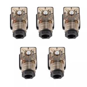 5PCS Din 43650-A PG11 Solenoid Coil Connector Socket With Led 24V Dc 24 Pole USA - Picture 1 of 11