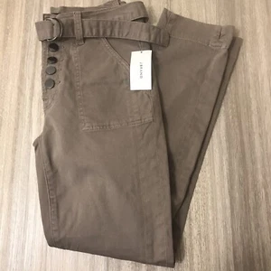 J Brand Size 24 Kyrah High Rise Crop Straight Pants Tan/Deckard NWT $248 - Picture 1 of 7