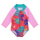 Infant Baby Girls Long Sleeves Floral Rash Guard Swimsuit Swimwear Bathing Suit