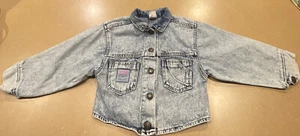 Vintage Silver Tab 80s 90s Little Levis Acid Wash USA Denim Jean Jacket Kids 6 - Picture 1 of 9