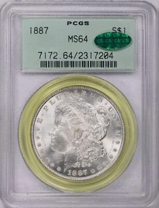 1887 PCGS OGH MS64 CAC Morgan Silver Dollar 2317204 - Picture 1 of 2