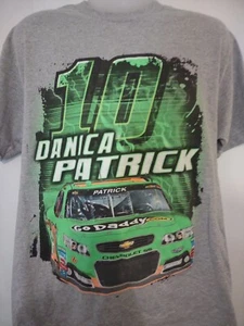 Danica Patrick #10 Go Daddy Racing Large (L) Gray F&B Graphic Tee - Picture 1 of 10