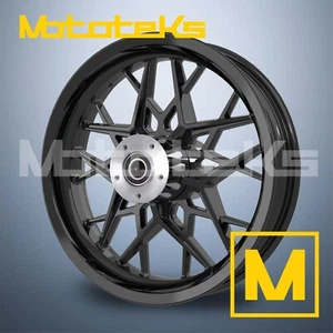 16X3.5 RAZOR MAG WHEEL BLACK FOR HARLEY SOFTAIL SPORTSTER DYNA FRONT PRODIGY - Picture 1 of 5