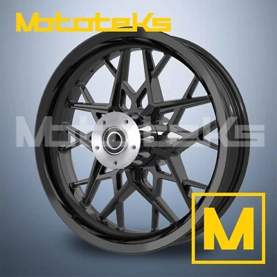 16X3.5 RAZOR MAG WHEEL BLACK FOR HARLEY SOFTAIL SPORTSTER DYNA FRONT PRODIGY - Image 1 of 4